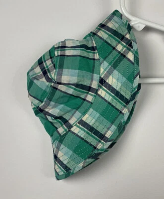 NWT Baby Boy NB 0-3 Gymboree Hat Bucket Green Blue Plaid Terry Beach Summer New - Image 1 of 4