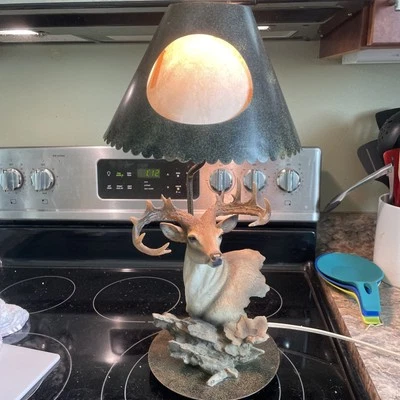 Vintage Hunting Cabin Lamp Deer Bust - Image 1 of 4