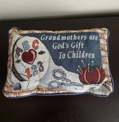 Riverdale Decor Tapestry Needle Point Throw Pillow VTG Grandmothers Are… - Image 1 of 2
