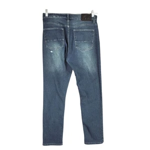 Vintage Genes Black Slim Fit Jeans 32x30 Herren Blue Wash Denim Distressed Stretch - Bild 1 von 13