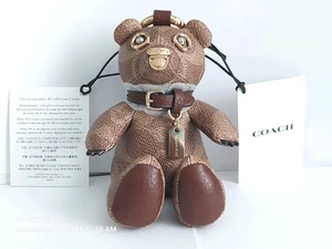 Coach Sammlerstück raffinierter Kiesel Canvas Signatur Bär Anhänger Schlüsselanhänger Anhänger CZ195 - Bild 1 von 7
