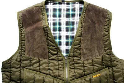 Vintage 90's Barbour D220 men's shooting quilted gilet XL green LJKTC779 - Image 1 of 4
