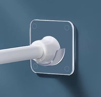 LADYMOON Soporte de varilla de cortina de ducha adhesivo paquete de 4, soporte de tensión transparente... Foto 1 de 4