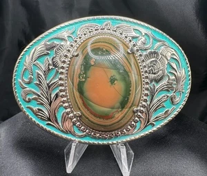 Western Jaspis/Achat Gürtelschnalle South West Cowboy Style - Bild 1 von 2