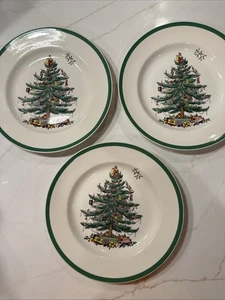 Vintage Spode Christmas Tree S3324L England Set (3) Essteller 10,5" - Bild 1 von 7