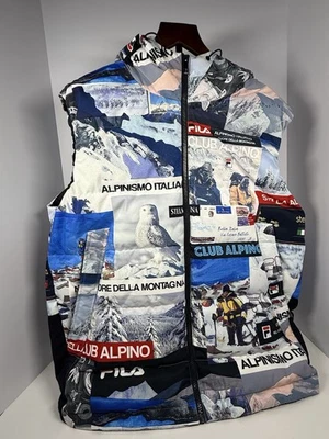 VERY RARE Fila Club Alpino Italiano Down Hooded Puffer Vest Ski Men’s XL - Image 1 of 4