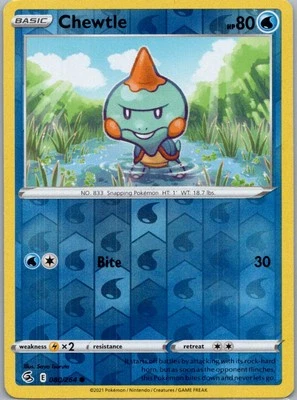 Pokemon Chewtle SWSH08: Fusion Strike 080/264 Near Mint NM Reverse Holo - Image 1 of 2