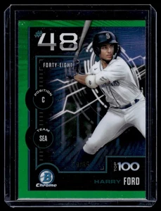 2025 Bowman Chrome Green Top 100 Harry Ford 19/99 Seattle Mariners #BTP-48 - Picture 1 of 2