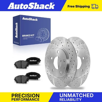 Front Drilled Slotted Brake Rotors Premium Ceramic Pads for Mazda 3 CX-3 Foto 1 de 4