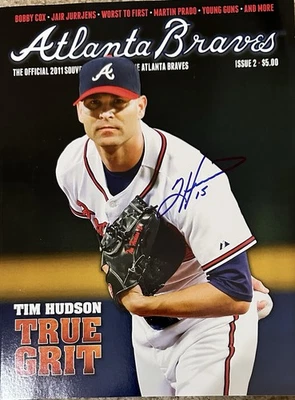 2011 Atlanta Braves Tim Hudson Signed Souvenir Program - Image 1 of 2
