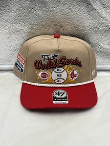 Reds Vs. Red Sox 1975 World Series Dueling MLB '47 Khaki Hitch Adjustable Hat - Picture 1 of 5