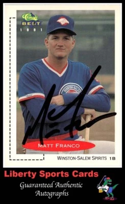 1991 Classic Best Matt Franco #134 Authentic Autographed Card Winston - Image 1 of 2