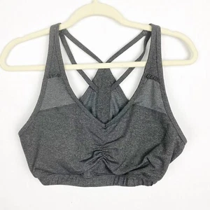 Soybu Active Uplift Ruffle Sports Bra Gray Mesh Racerback Padded Womens Size XL - Picture 1 of 7