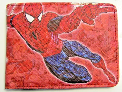 Cartera Spiderman Comics doble pliegue roja/azul NUEVA Foto 1 de 4