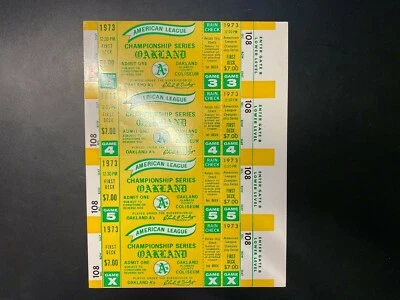 1973 World Series A's Ticket Block Pre Production Samples - Image 1 of 2