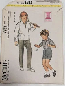Vintage Sewing Pattern McCalls 7797- Boys Shirt & Pants 1965 Size 12 cut - Picture 1 of 2