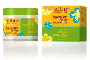 Crema hidratante hawaiana Alba Botanica refinadora de aloe y té verde sin aceite paquete de 3 oz 2 - Imagen 1 de 1