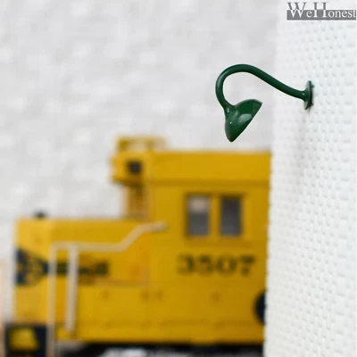 10 x OO / HO scale street light model wall lamp posts LED bracket gooseneck #R43 - Image 1 of 4