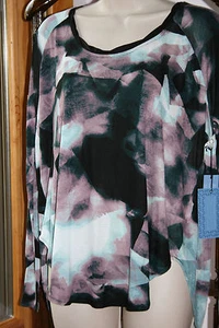 Simply Vera by Vera Wang mehrfarbiges Billowy T-Shirt Bluse Top PXS neu mit Etikett - Bild 1 von 7