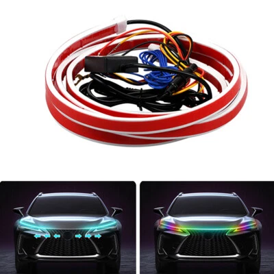 RGB LED Car Hood Light Strip Daytime Running Lights TuinLamp APP Remote Control - Image 1 of 4