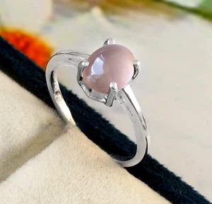Naturl Rose Quartz Solid 925 Sterling Silver Ring, Gift for her, Dainty Ring - Picture 1 of 3