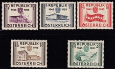 1955 AUSTRIA / OSTERREICH, n° 845/849 5 valori MNH/**