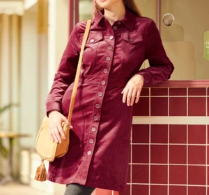 NEU Modcloth rot Langarm Cord Knopfleiste Kleid Größe XLarge - Bild 1 von 9