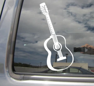 Acoustic Guitar - String Singer Country - Car Bumper Vinyl Decal Sticker 10191 - Picture 1 of 2