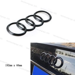 Pegatina ABS negra brillante para Audi A1 A2 A3 A4 1 pieza logotipo de 4 anillos 192 mm x 67 mm - Imagen 1 de 12