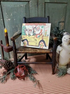 ANTIGUO VINTAGE MODERNO ESTILO RETRO NAVIDAD SANTA CONDUCE COCHE CON LETRERO DE RENOS - Imagen 1 de 9