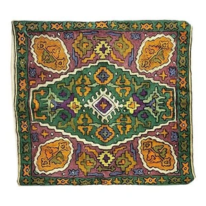 Handgefertigter indisch-böhmischer Crewel Stickerei Kissenbezug 21 x 23 Zoll - Bild 1 von 10