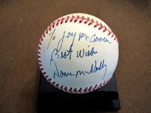 DAVE MCNALLY BEST WISHES 2 X WSC ORIOLES SIGNED AUTO VINTAGE OAL BASEBALL JSA - Picture 1 of 4