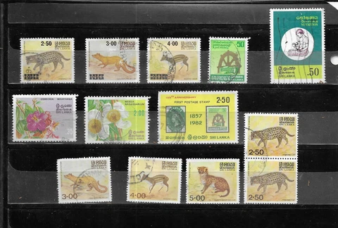 SRI LANKA 1981-1982. SELECTION OF 13. VERY FINE USED.  AS PER SCAN Cover