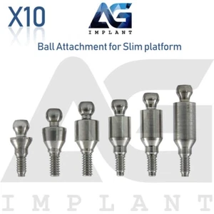 10 accesorios de bola recta sistema protésico hexágono delgado 2,0 mm - Imagen 1 de 4