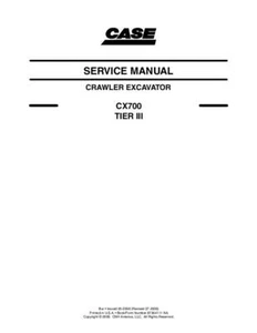 MANUAL DE SERVICIO DE EXCAVADORA CASE CX700 TIER 3 - Imagen 1 de 1