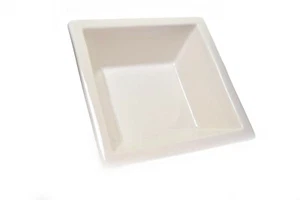 CB2 Crate & Barrel White Square Plate Salad Bowl 6 1/2" Lip Edge - Picture 1 of 2