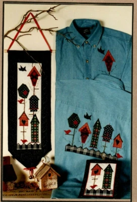 Home Tweet Apliques Caseiros Padrão Arte Folclórica Primitiva Casa de Pássaros Parede - Imagem 1 de 2