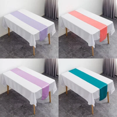 Satin Table Runner12"x108" inch Runners Chair Swags Party Wedding Christmas - Image 1 of 4