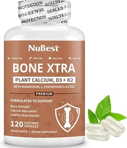 Bone Xtra Supplement,  Bone Strength Formula For Teens & Adults - 120 Vegan Caps - Picture 1 of 10