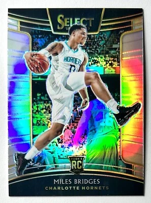 2018-19 Select Miles Bridges Silver Holo Prizm Refractor Rookie SP RC 17 Hornets - Image 1 of 4