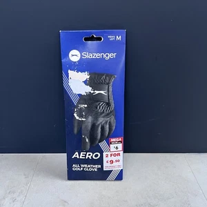 Slazenger Aero Black All Weather Golf Glove Mens Left Hand Size Medium New - Picture 1 of 6