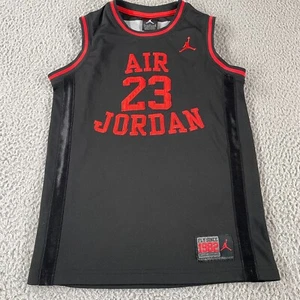 Air Jordan Boy Jersey Black Youth Size Medium Y2K Logo Patch Jumpman Basketball - Picture 1 of 13