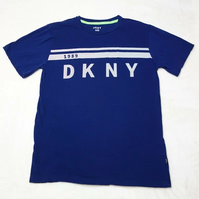 DKNY Youth Boys (18-20) T-Shirt Extra Large XL Blue White Front Logo Casual Tee - Image 1 of 4