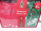 MENS XLARGE BRIEFLY STATED ELF BUDDY CHRISTMAS PANT & TEE 2 PC SET NWT #21628