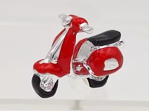 Deko Roller rot silber 5 cm in Perlmutt Optik - Dekofigur Motorroller, Roller - Bild 1 von 3