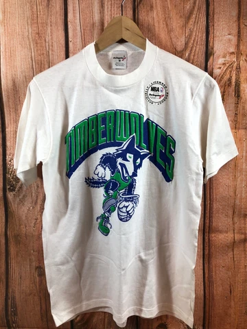 NOS Vintage Swingster Minnesota Timberwolves White Shirt Mens Medium (5u13) Cover