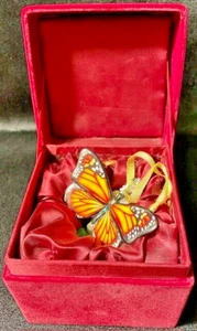 Flor de arbusto de mariposa y mariposa monarca vintage Danbury como nueva - Imagen 1 de 8