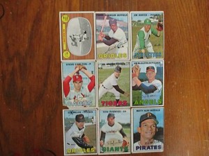 9-1967 Topps Baseball Cards(w/FRANK ROBINSON/JIM HUNTER/STEVE CARLTON/JOE SPARMA