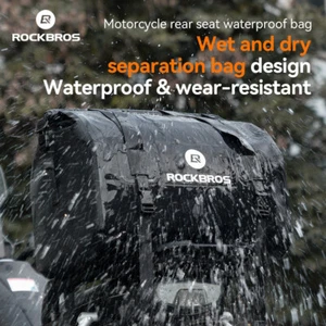 ROCKBROS Motorcycle Tail Bag 40L Waterproof Motorbike Rear Rack Trunk Storage - Picture 1 of 10