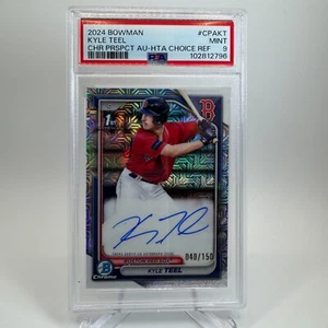 Bowman Kyle Teel 2024 1st HTA Choice refractor automático/150 Red Sox #CPA-KT PSA 9 - Imagen 1 de 3
